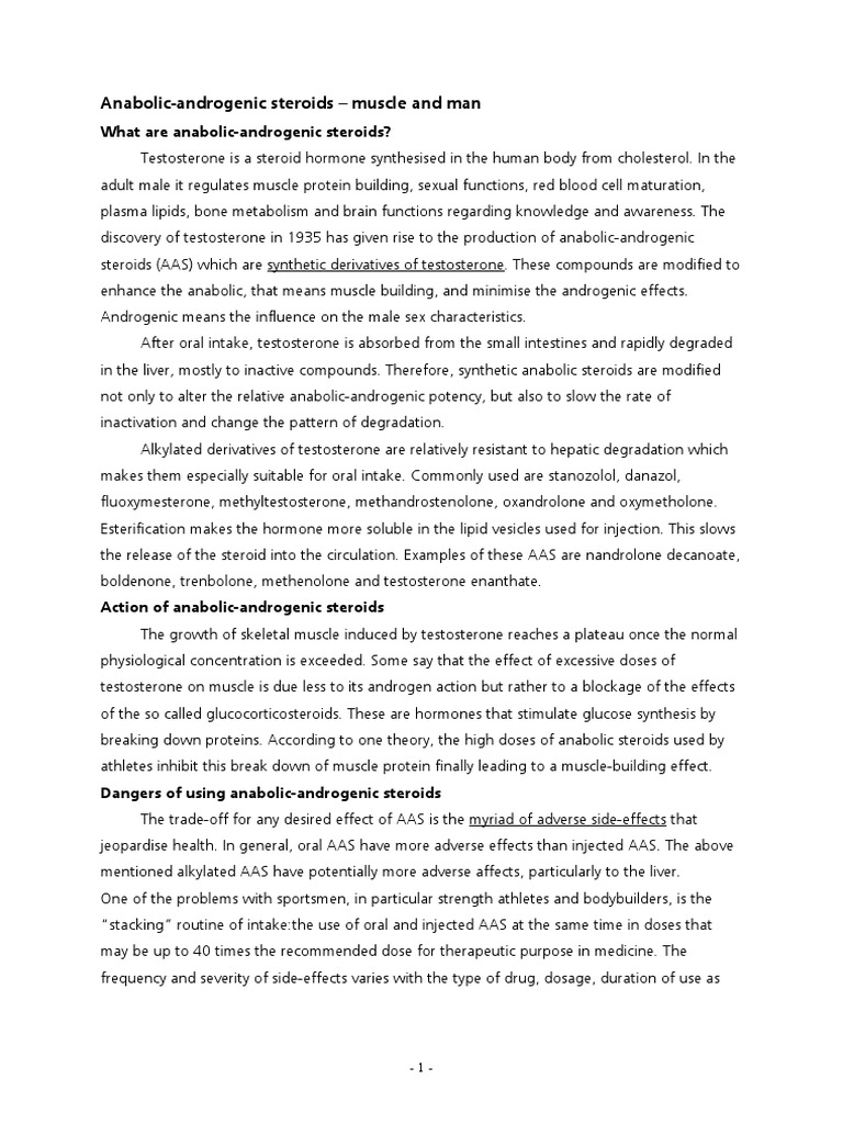 Understanding Anabolic-Androgenic Steroids | PDF | Testosterone ...