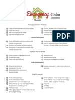 Emergency Contact & Medical Info Organizer