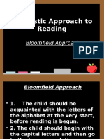 Bloomfield Approach to Reading Focuses on Letter Recognition