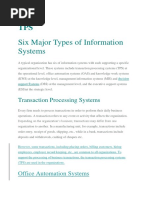 Six Major Types of Information Systems