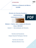 Universidad Abierta y A Distancia de México Unadm: Sesión 1 - Generalidades Del Derecho
