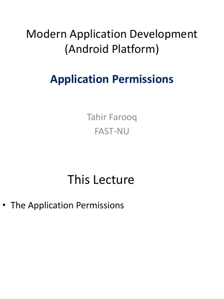 Application Permissions | PDF | Android (Operating System ...