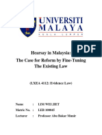 Hearsay in Malaysia The Case For Reform PDF