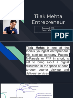 Tilak Mehta Entrepreneur