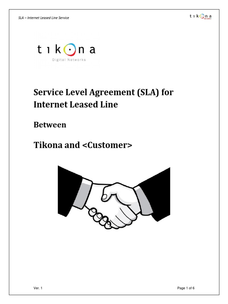 Internet Leased Line SLA Agreement | PDF | Service Level Agreement ...