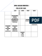 Jadwal Kuliah Semester 1