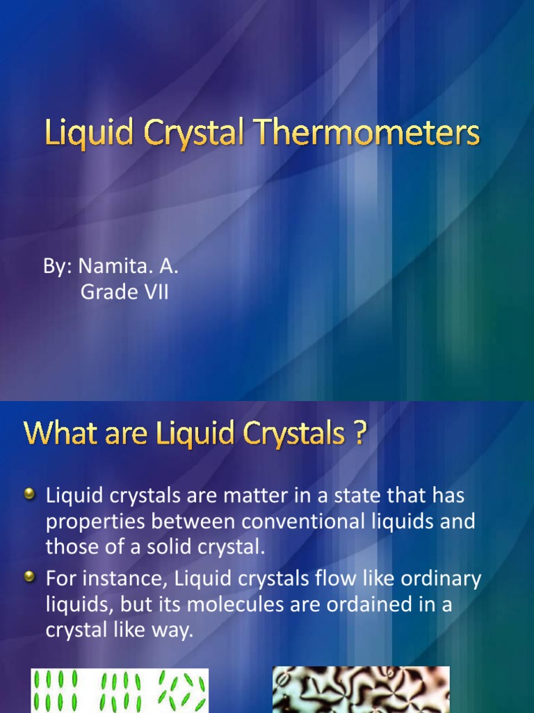 Liquid Crystal Thermometers PDF Liquid Crystal Thermometer