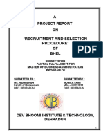 "Recruitment and Selection Procedure" Bhel