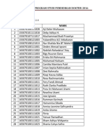 Daftar Kelas Program Studi Pendidikan Dokter 2016 1