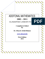 Additonal Mathematics: Classified Linear Form
