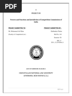 Powers and Function and Jurisdiction of Competition Commission of India