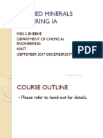 Advanced Minerals Engineering Ia Course Notes