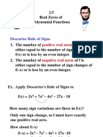 Descartes Rule of Signs for Real Zeros of Polynomial Functions