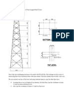 Constructing a four-legged steel tower model in STAAD Pro