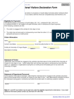 International Visitors Declaration Form: Purpose