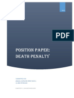 Position Paper About Death Penalty