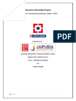 Summer Internship Project Report on "Scoping of Institutional Banking in Delhi/NCR