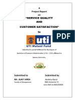 A Project Report On "Service Quality AND Customer Satisfaction" in
