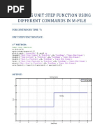 Plotting Unit Step Function Using Different Commands in m