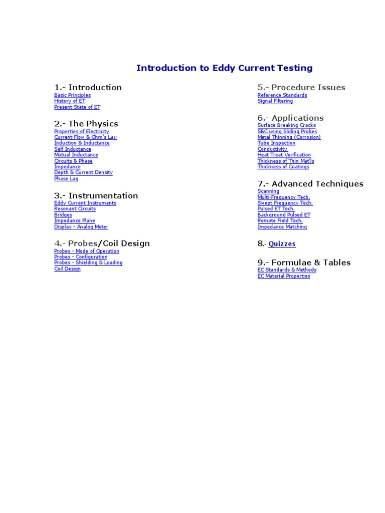 Introduction To Eddy Current Testing | PDF | Inductance ...