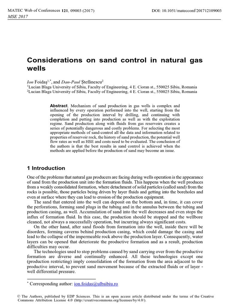 Considerations On Sand Control in Natural Gas1 | PDF | Oil Well | Sand