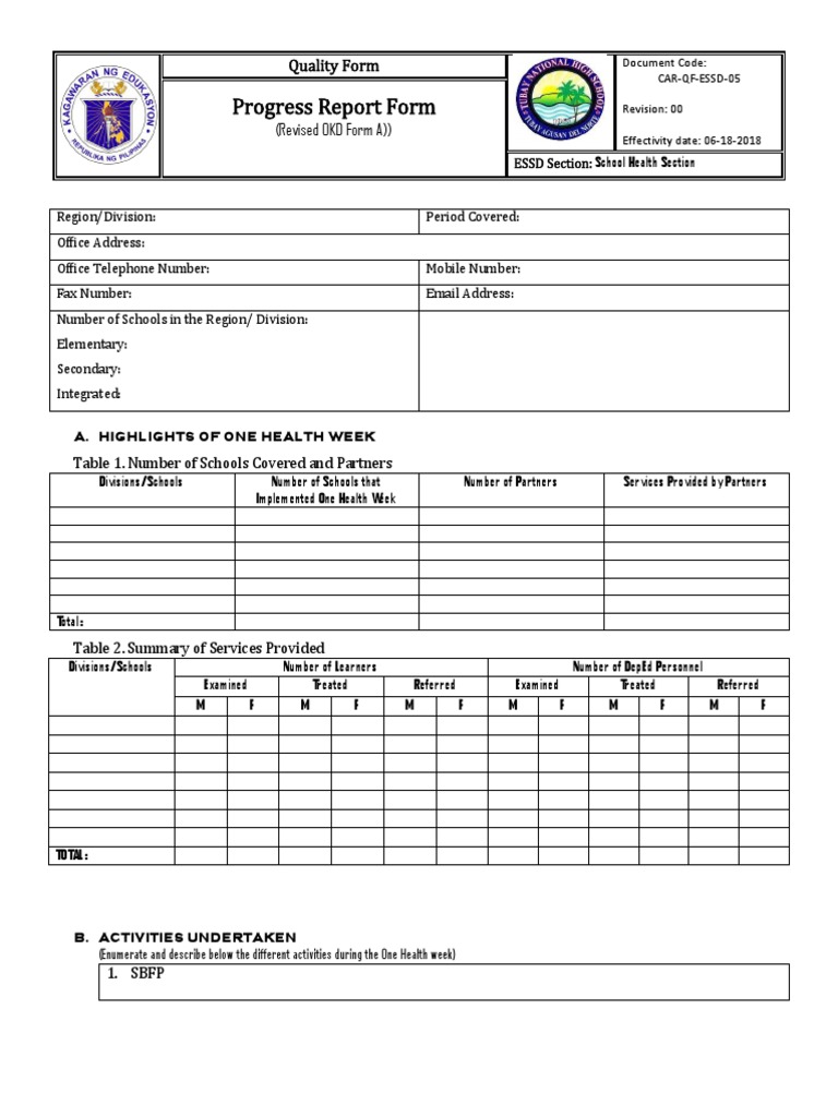Ok Sa Deped Accomplishment Report | PDF | Dentistry | Medical Specialties