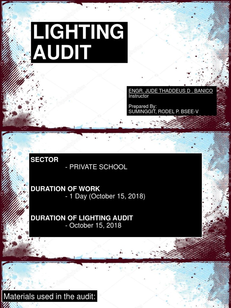 Lighting Audit Report Lord Hath Help Us Ebenezer Learning Center PDF