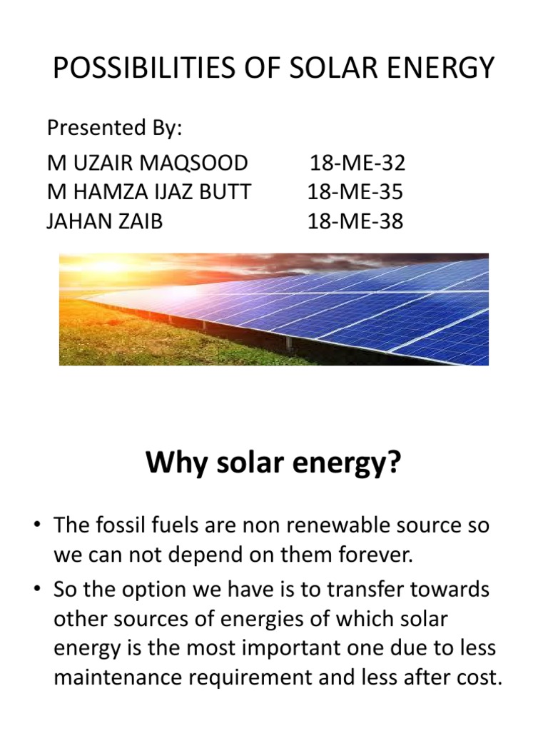 Advantages and Disadvantages of Solar Energy | PDF | Solar Energy ...