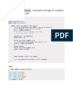 Calculate Average of Numbers Entered by User: Qus:-Write A Program