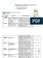 Planificare Engleza Clasa Pregatitoare Sem II