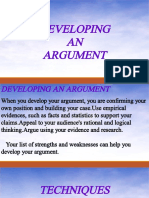 Developing AN Argument