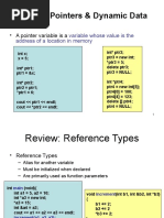 Review: Pointers & Dynamic Data: Variable Whose Value Is The Address of A Location in Memory