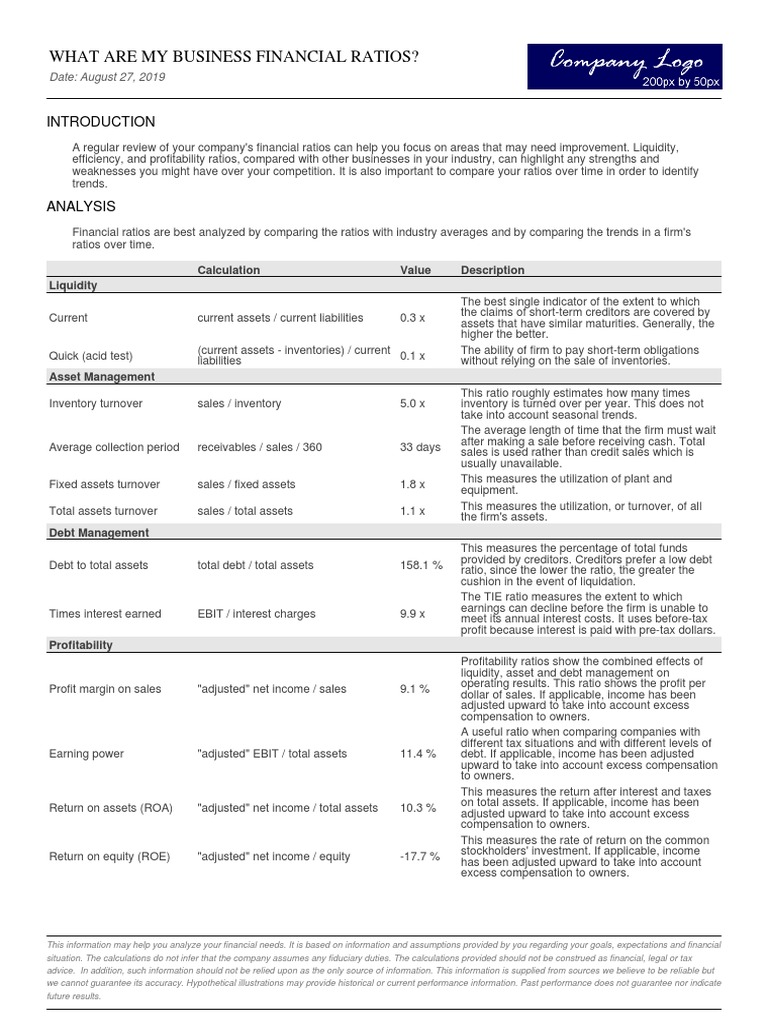 Business Financial Ratio Analysis Guide | PDF | Taxes | Debt