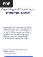 Organizing and Delivering Impromptu Speech