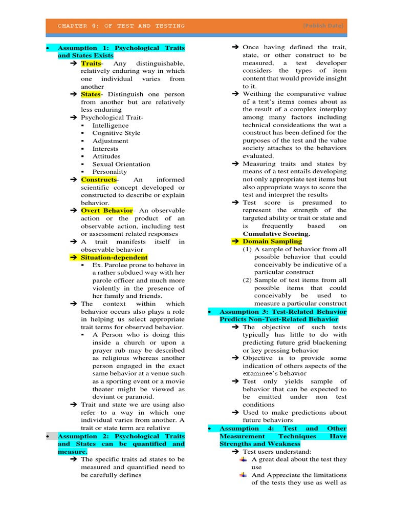 Understanding Psychological Testing Concepts | PDF | Validity ...