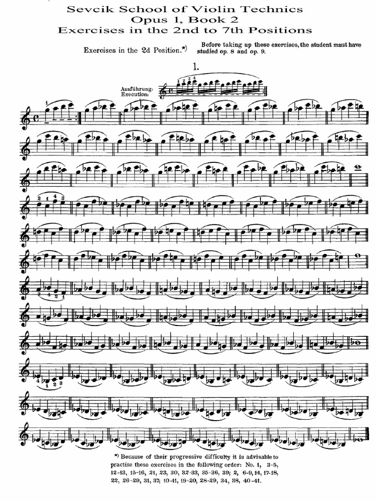 Sevcik School of Violin Technique Op.1 Book2 For Violin PDF | PDF