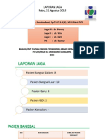 Laporan Jaga Rabu, 21 Agustus 2019: KJ: Dr. S. Hendradewi, SP.T.H.T.K.L (K), M.Si Med FICS