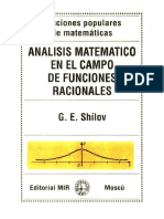 Análisis Matemático en El Campo de Funciones Racionales - G. E. Shílov - MIR