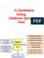 Logic Synthesis Using: Cadence Genus Tool