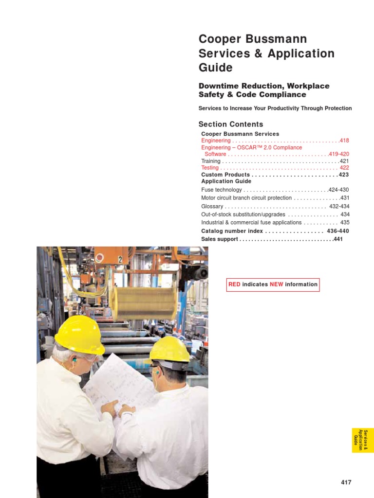 Cooper Bussmann Services & Application Guide Downtime Reduction