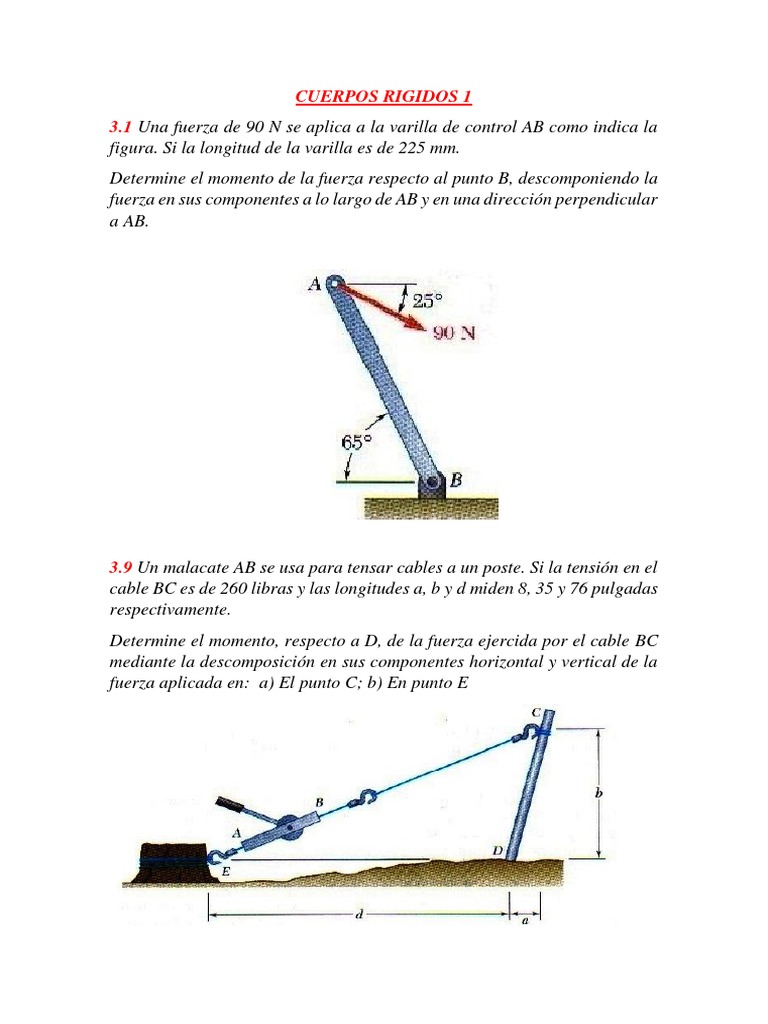 Análisis de Momentos en Cuerpos Rígidos | PDF | Tecnología