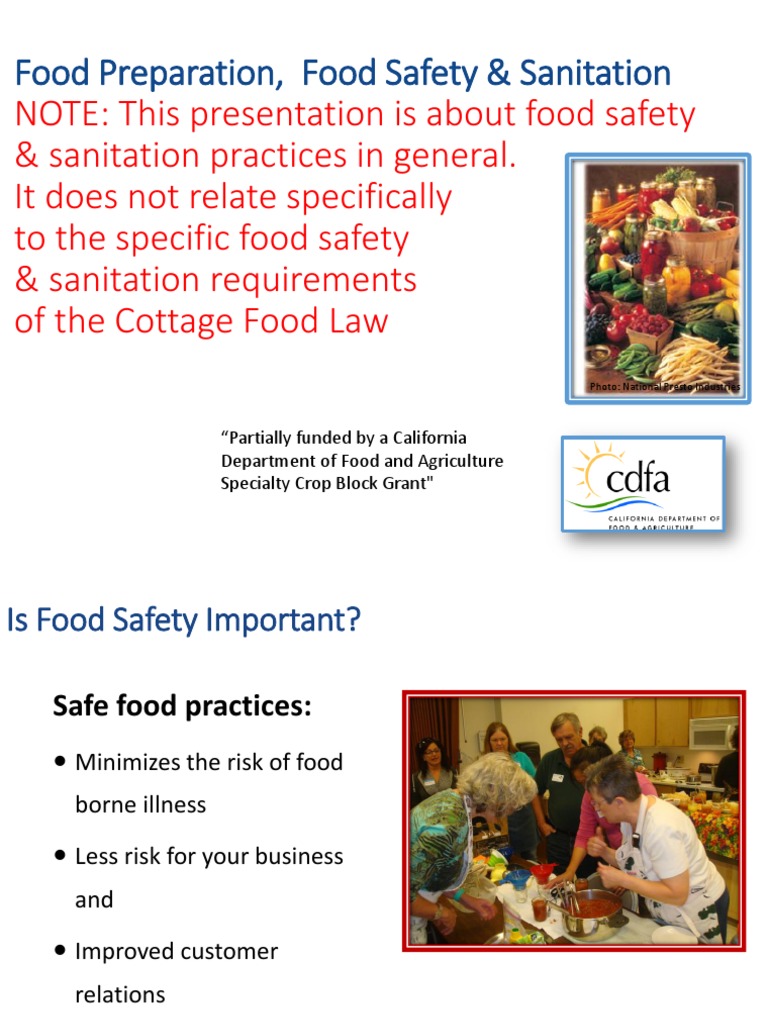 Sanitation Practices in General. It Does Not Relate Specifically To The