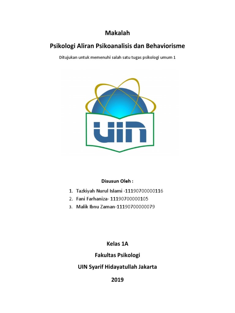Aliran Psikoanalisa Dan Behaviorisme Pdf