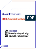 General Announcements General Announcements: Programming & Data Structures Programming & Data Structures
