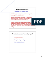 Research Proposals: in Depth Knowledge of A Research Area