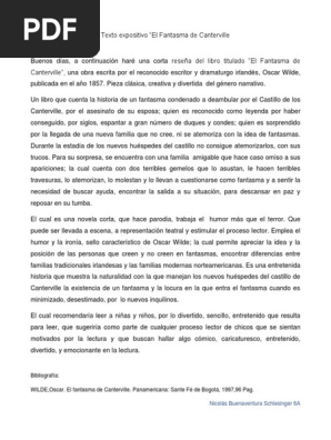 Texto Expositivo El Fantasma De Canterville Humor Fantasmas
