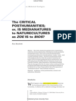 The Critical Posthumanities Or, Is Medianatures To Naturecultures As Zoe Is To Bios?