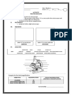 Activity The Microscope I. Objectives: (Eyepiece X Magnification)