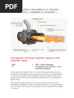 Combustion Calculations in Cement Industry