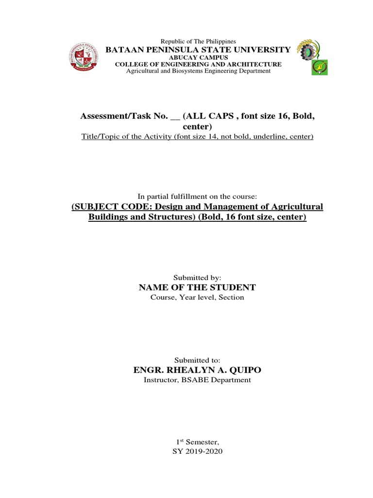 Front Pages For Student Task and Assessment | PDF